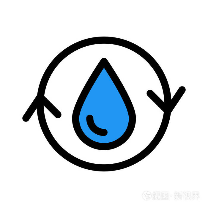 白色背景隔离的水源保护符号