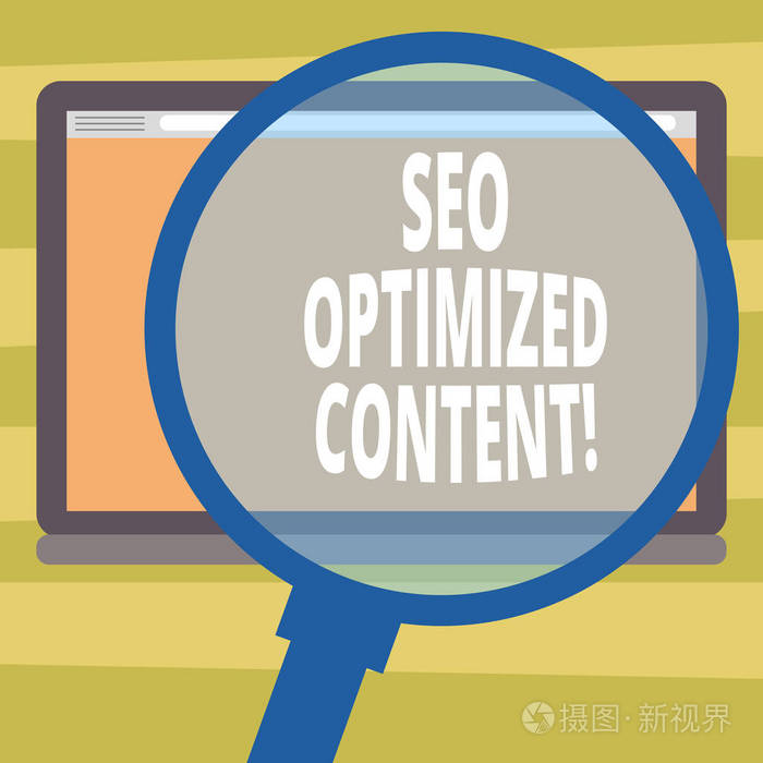 显示seo优化内容的文本符号概念照片使网站页面对搜索引擎具有吸引力