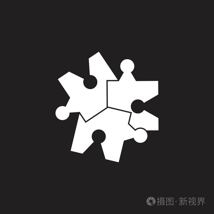 简单的链接拼图标志矢量