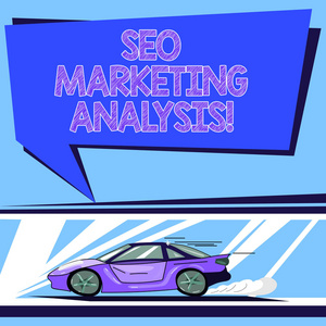 写文本 seo 营销分析。概念意义提高给定的网站的排名在搜索引擎汽车与快速运动图标和排气空白颜色讲话泡沫