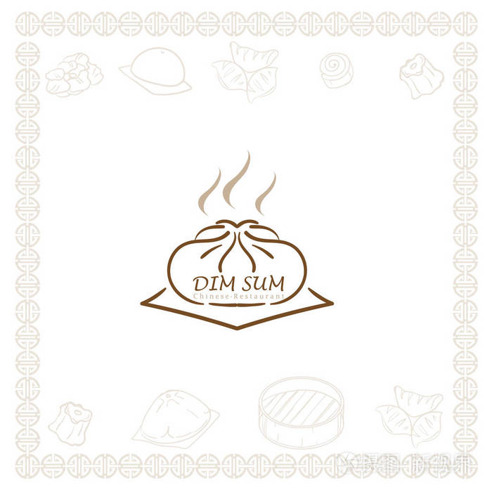 点心中餐厅食品标志符号