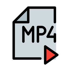 MP4媒体格式矢量插图