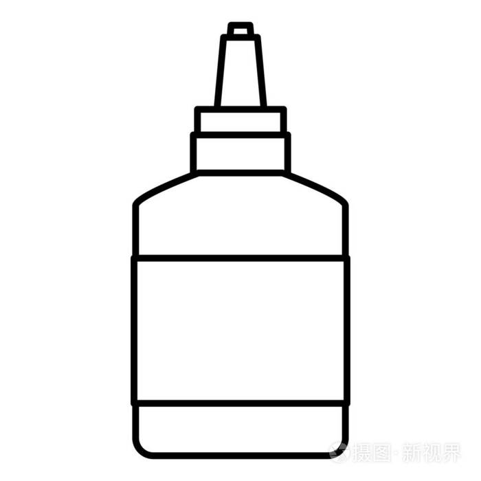 线创意胶水学校工具作业矢量插图