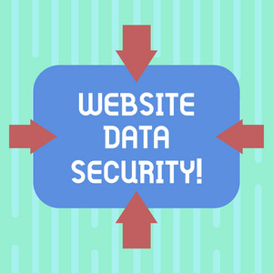 文字书写文本网站数据安全。保护数字数据免受未经授权的用户的业务概念在指向内照片的空白矩形形状的四边