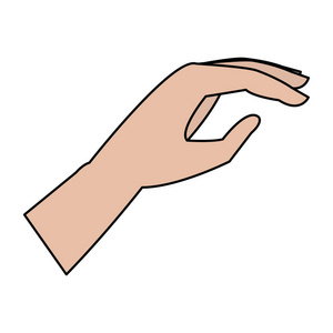 彩色手臂与手指交流手势矢量图照片