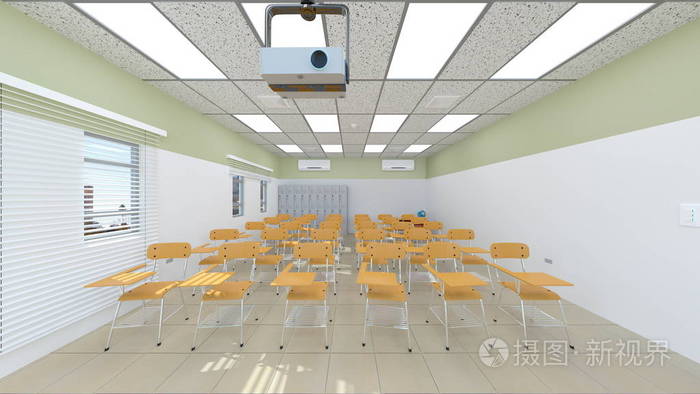 教室的三维CG渲染