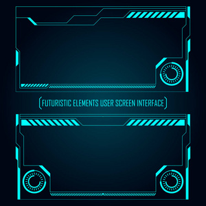 未来监视器屏幕矢量插图用户元素基本界面