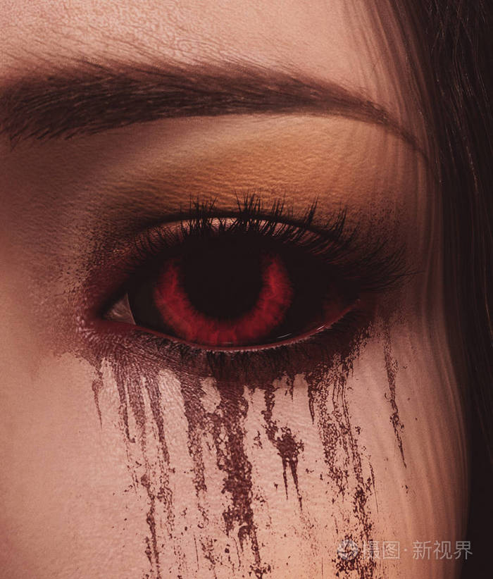 从我的眼睛里看鬼女的肖像3d插图照片-正版商用图片17w8w8-摄图新视界