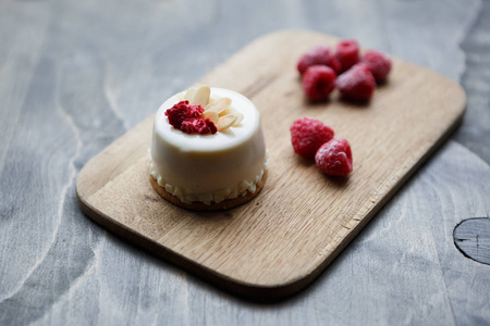  fresh raspberry on plate.Eat sweet food with natural tasty ingr