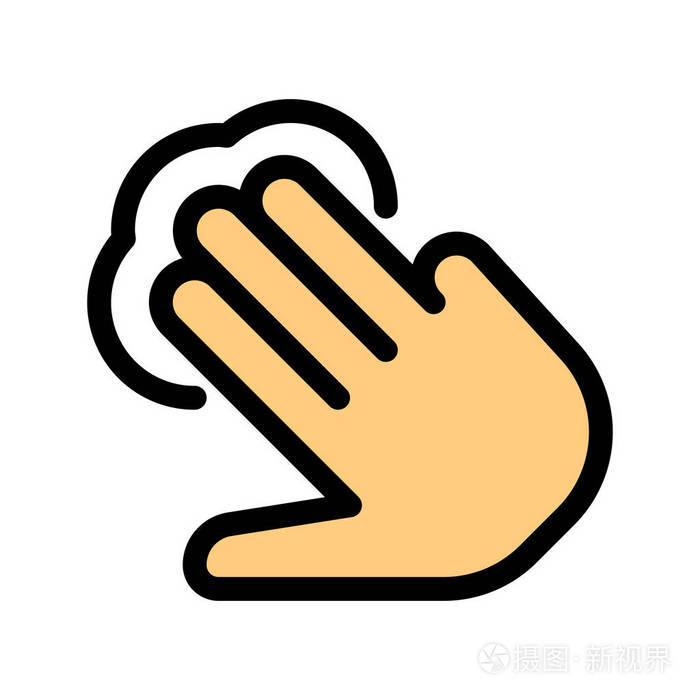 三个手指触摸简单的矢量插图
