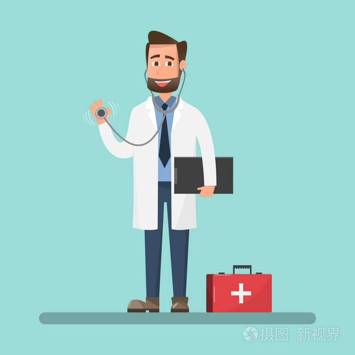 医学概念. 卡通人物. 平面样式的矢量插图.