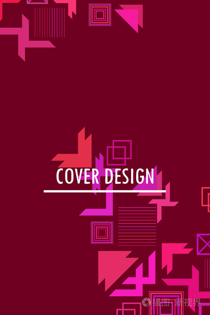 现代抽象几何背景矢量小册子封面设计