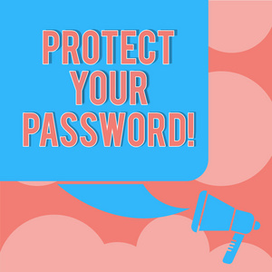 显示保护您的密码的书写记录。商业照片展示保护信息可通过计算机访问空白方语音气泡和扩音器照片