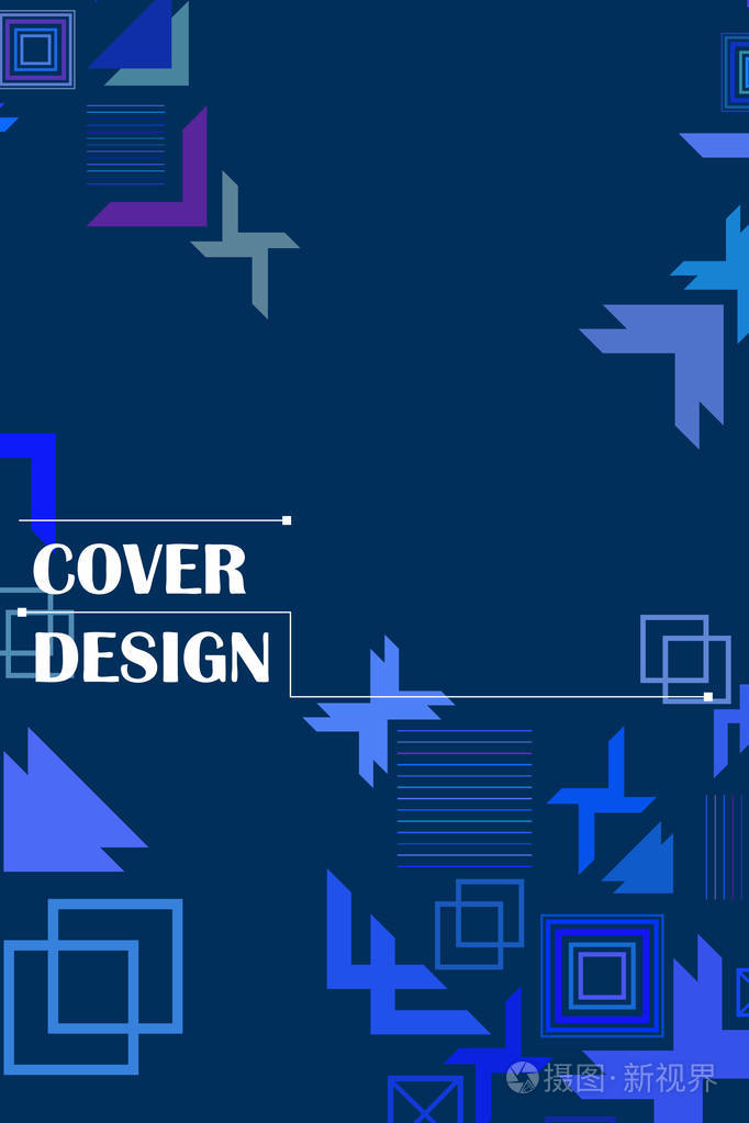 现代抽象几何背景矢量小册子封面设计
