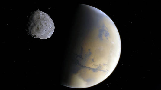 火星。天文学和科学概念。空间主题