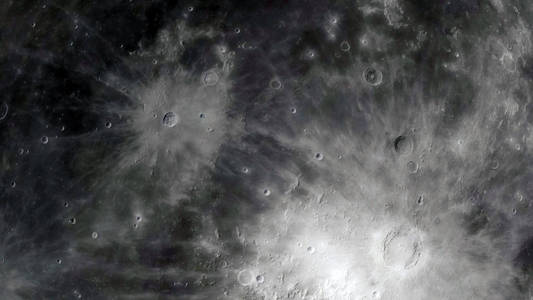 月球在外太空, 表面。