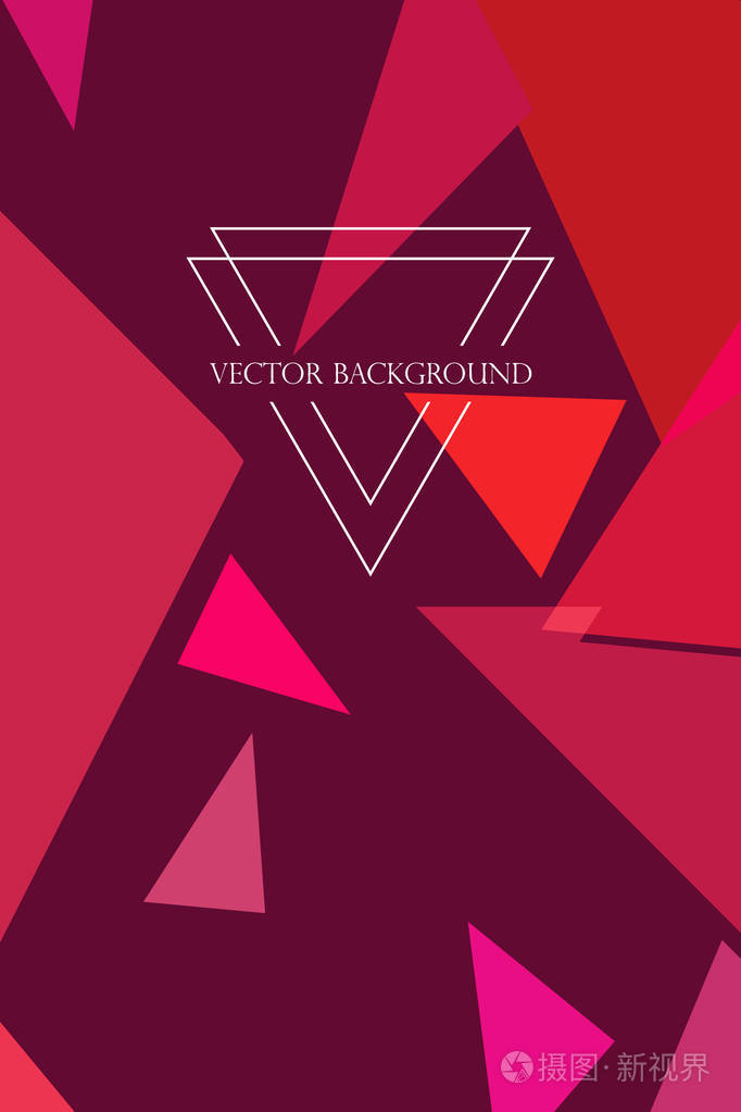 抽象彩色几何背景与多边形矢量水晶横幅海报