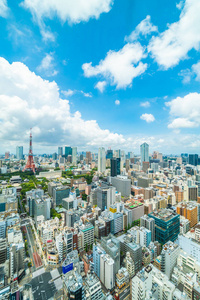 日本东京城市天际线美丽的建筑