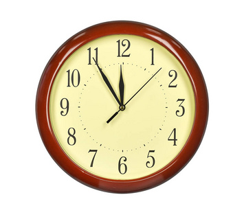 石英钟白色背景上的石英钟照片