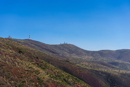 泰德火山谷的景色。 背景是台德天文台。 观点米拉多拉塔。 泰内利夫。 加那利群岛。 西班牙。