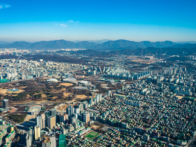 首尔建筑的美丽鸟瞰图图片