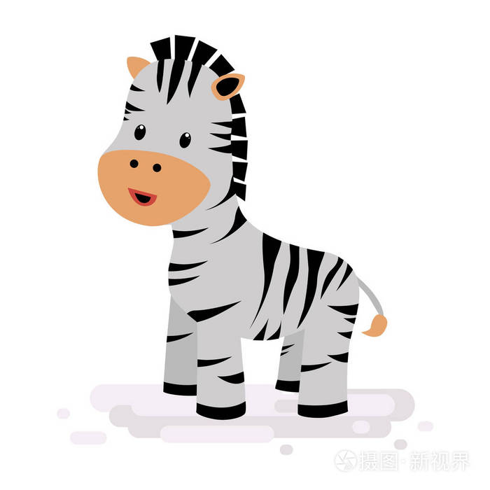 可爱的斑马纸箱矢量图