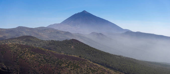 泰德火山的VEW。 观点米拉多德拉克西塔。 加那利群岛。 泰内利夫。 西班牙。