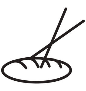 寿司与筷子矢量图标，可以很容易地修改或编辑
