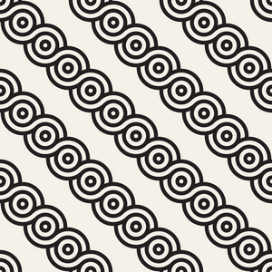 矢量无缝交错线图案. 现代时尚抽象背景. 重复几何圆形条纹设计.照片