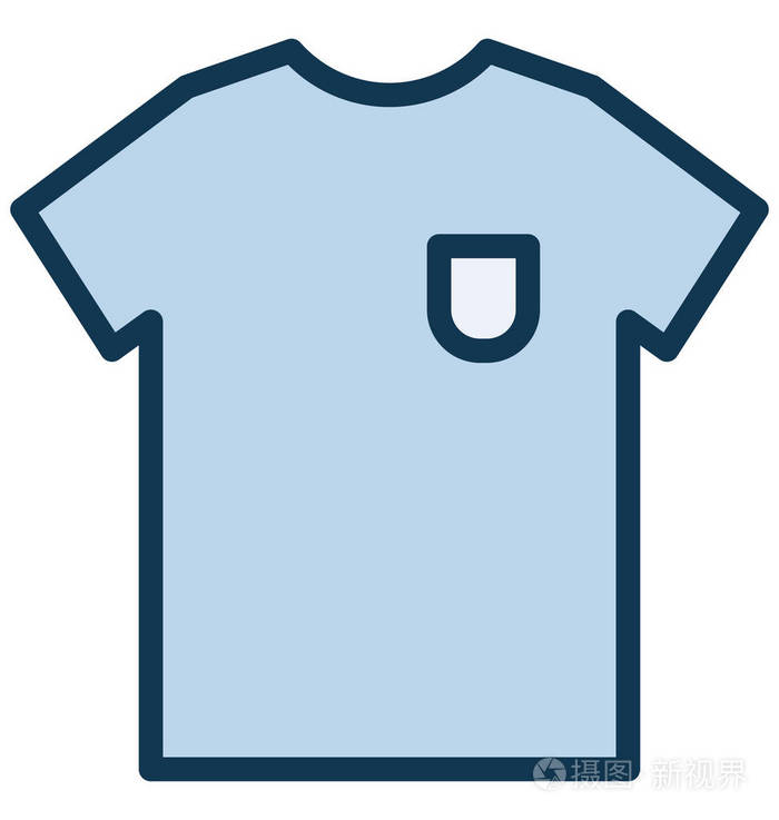 袖子t恤孤立矢量图标,可以很容易地修改或编辑