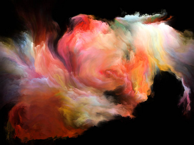 彩色流动系列。由数字绘画构成的设计，作为音乐创造力想象力艺术和设计主题的隐喻