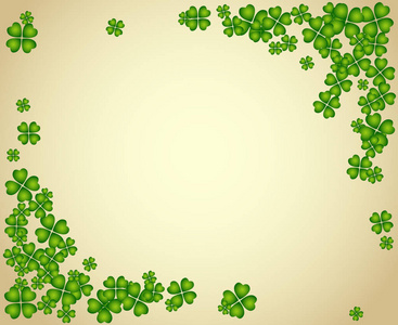 s Day vector frame with small green trefoil clover shamrock leav