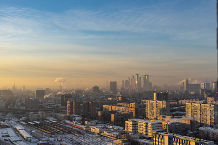 莫斯科市鸟图在早晨