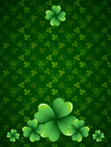 s Day frame with fourleaf clover shamrock leaves. Irish festiva