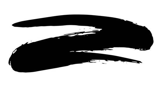 艺术格朗格刷油漆笔画在黑色隔离白色背景. 设计元素矢量插图.照片