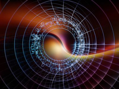 数字系列技术。 技术科学和计算机信息世界的数字网格和灯的图形组成