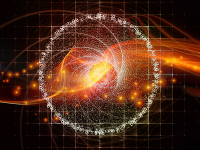 数字系列技术。 技术科学和计算机信息世界的数字网格和灯的图形组成