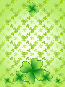 s Day frame with fourleaf clover shamrock leaves. Irish festiva