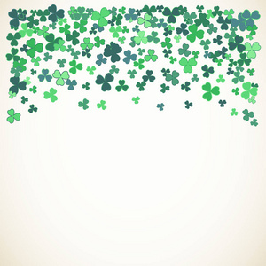 s Day vector frame with small green trefoil clover shamrock leav