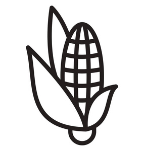 玉米孤立矢量图标，可以很容易地修改或编辑