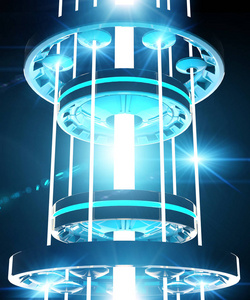 光线通灵能量创造科幻宇宙飞船激光束基础设施的未来.