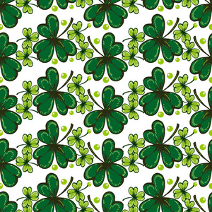 s Day background. Vector seamless pattern with irish symbols of 