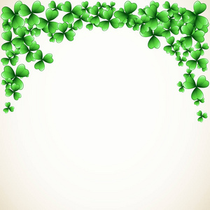 s Day vector frame with green clover shamrock leaves. Irish fest