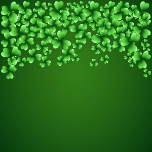 s Day dark green vector frame with clover leaves. Irish festival