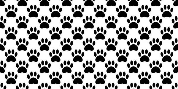 狗爪无缝矢量足迹图案小猫小狗瓷砖背景重复墙纸围巾孤立卡通插图涂鸦插画 正版商用图片191bos 摄图新视界