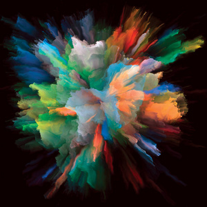 色彩情感系列。 创意安排，色彩爆发，飞溅爆炸，为主题的想象，创意，艺术和设计
