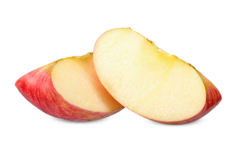 切片苹果分离白色与剪裁路径