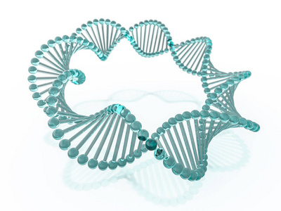 DNA链。 抽象的科学背景。 美丽的插画。 生物技术生物化学遗传学和医学概念。 3D渲染