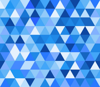 蓝色三角形无缝图案。 几何矢量背景。 多边形马赛克装饰背景。 易于编辑设计模板为您的艺术作品。