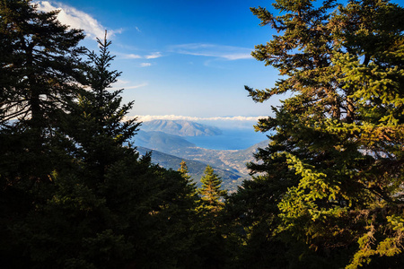 美丽的风景，从阿诺斯山阿诺斯凯法洛尼亚希腊